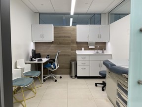 A view inside a patient room at the Telus Health MyCare Union clinic in downtown Toronto.