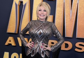 In this file photo taken on March 7, 2022, Dolly Parton arrives for the 57th Academy of Country Music awards at the Allegiant stadium in Las Vegas.
