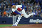 Blue Jays starter José Berríos offers the first inning innings in the Baltimore Orioles on Thursday, March 27, 2025 in Toronto on the opening day of the Rogers Center.
