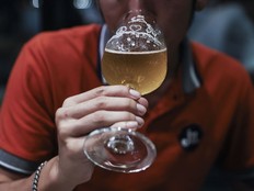 A man drinks beer inside the United Peoples Brewery in Bangkok, Thailand, on Wednesday, July 26, 2023.