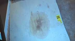 His bloodstains underneath the bed. SLCPD