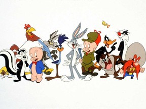 Looney Tunes characters Bugs, Tweety, Sylvester, Wile E. Coyote, Daffy Duck, Road Runner and Pepe Le Pew are pictured in a promotional photo for ABC's “The Bugs Bunny & Tweety Show."