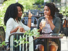 A woman thinks her friend is judging her based on her "modest income."