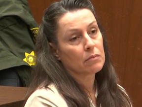 BLACK WIDOW? Monica Sementilli is on trial for the murder of her famed hairstylist husband, Fabio. SCREENGRAB/ COURT TV