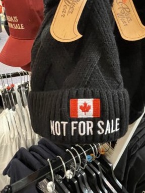 Canada Eh stores are selling “Canada is Not for Sale” merchandise — Joe Warmington photo
