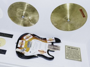 Some of the Hard Rock Cafe memorabilia Andreas Buergelt has acquired over the years. CREDIT: Annika Weertz for The Washington Post