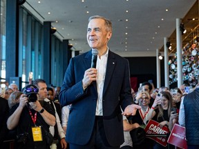 Liberal Leader Mark Carney at a campaign stop in Saskatoon.