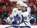 Teammate Nicholas Robertson’s goal was to congratulate him on his goal in the first game against the Carolina Hurricanes on April 13, 2025 in the NHL game against the Carolina Hurricanes on April 13, 2025.