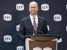 CFL commissioner Stewart Johnston during an introductory press conference.