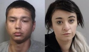 (L) Randall McKenzie, 25, and Brandi Crystal Lyn Stewart-Sperry, 30, were charged with first-degree murder in the shooting at OPP Const. Grzegorz Pierzchala.