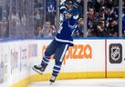 Nick Robertson celebrated his celebration after one of two goals against Columbus Blue Jackets on Saturday. Frank Gunn/Canadian Publishing House