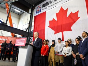 Federal Liberal Leader Mark Carney speaks during a campaign stop.