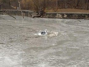 The Parkside Dr. speed camera was cut down, dragged and dumped into a pond in High Park in December 2024.
