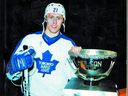 This photo of the late Borje Salming posing with Molson Cup adorns the cover of Maple Leafs 1980-81 media guide.