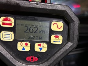 A radar reading of 262 km/h.
