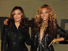 Tina Knowles and Beyonce Knowles at the launch of House of Dereon by Beyonce and Tina Knowles at Selfridges on Sept. 17, 2011 in London, England.