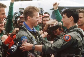 Val Kilmer and Tom Cruise in Top Gun.
