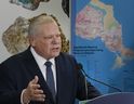 Ontario Premier Doug Ford speaks at the PDAC Mining Conference at the Metro Toronto Convention Center in Toronto, Monday, March 3, 2025.