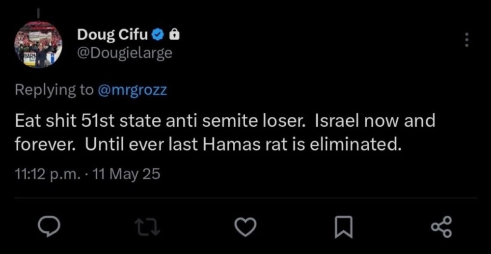 A screenshot of a post by Douglas Cifu.