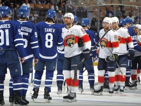 The handshake line after Game 7 of the Leafs-Panthers series.