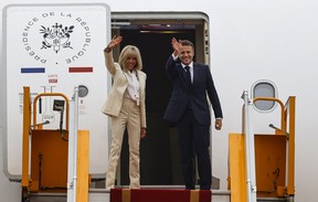 France's President Emmanuel Macron and his wife Brigitte