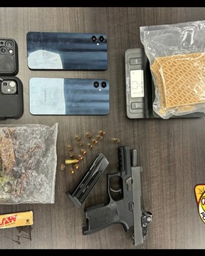 An image of items seized after a vehicle hit a moose on Highway 69 in Wallbridge Township on May 24, 2025.