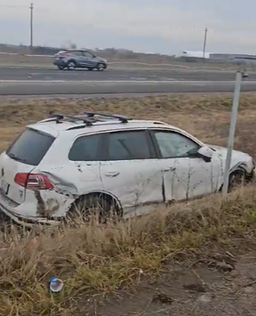 An image from the OPP of the aftermath of a Jan. 12, 2024 crash on the QEW.