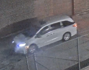 An image from YRP of a white Honda Odyssey sought in an arson in Vaughan on April 5, 2025.