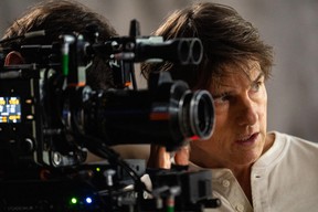Tom Cruise on the set of Mission: Impossible