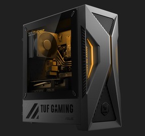 The ASUS TUF Gaming T500 is a gaming desktop that houses a laptop processor.