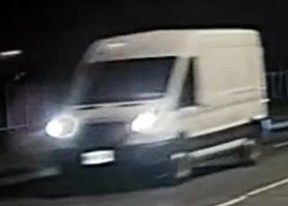 The driver of this white cargo van is sought for a hit-and-run after a woman was struck and killed on Birchmount Rd. just north of St. Clair Ave. E. on Thursday, May 8, 2025.