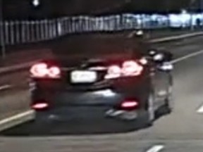 A sedan sought by police.