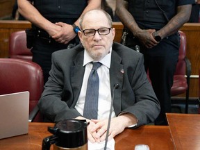 Harvey Weinstein appears in state court in Manhattan in New York, Thursday, May 15, 2025.