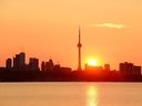 Sunrise silhouette in Toronto.