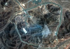 This handout satellite picture taken and provided by Maxar Technologies taken on June 22, 2025 shows an overview of Iran's Fordow Fuel Enrichment Plant (FFEP) after US air strikes were conducted on the facility, northeast of the city of Qom.
