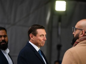 Brampton Mayor Patrick Brown attends a groundbreaking ceremony for Peel Memorial Hospital in Brampton, Ont., on Friday, March 28, 2025.