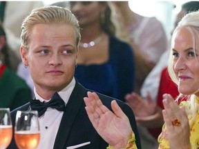 Norway's Marius Borg Hoiby and Crown Princess Mette-Marit in Oslo, June 16, 2022.