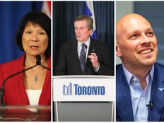 Combination photo of Olivia Chow, John Tory and Brad Bradford.