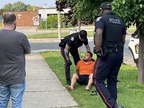 Halton Regional Police make an arrest after a Home Depot theft. TORONTO SUN