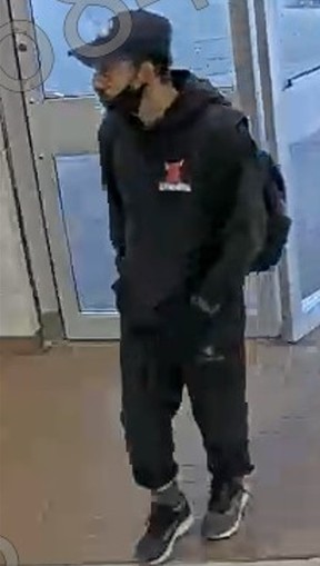 Investigators need help identifying this man who is suspected of sexually assaulting two women on escalators at the Finch TTC station on Monday, June 9 and Tuesday, June 10, 2025.