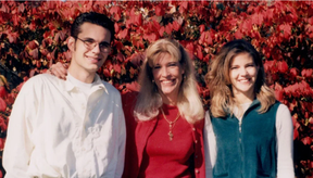 Harkness, middle, with her two children.