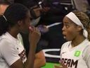Atlanta Dream players reacted after the game was stopped due to a sex toy being thrown onto the court.