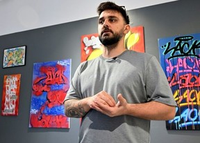 When he was young, Frenkie said the thrill of illegally painting gripped him, but it soon became “a form of therapy” in a country recovering from warELVIS BARUKCIC/AFP