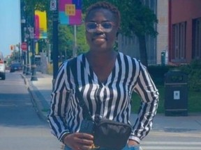 Belinda Sarkodie, 26, who immigrated to Canada from Ghana last year, was at a bus stop heading home after work when she was killed by a stray bullet on Friday, July 11, 2025.