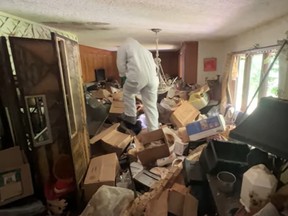 Police in Connecticut released video footage of a home piled with furniture and other debris after a retired detective was reported missing on July 3, 2024.
