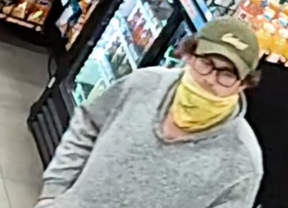 An image from Toronto Police of a man wanted in a retail robbery on Monday, June 9, 2025, in the Eglinton Avenue West and Royal York Road area.