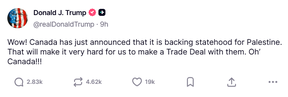 Trump Truth Social post