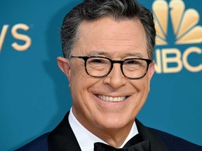 Comedian Stephen Colbert arrives for the 74th Emmy Awards at the Microsoft Theater in Los Angeles, Calif., on Sept. 12, 2022.