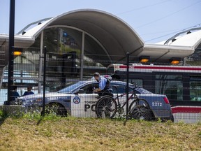 Toronto Police respond to an incident at Kipling Station.