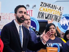 Democrat mayoral candidate Zohran Mamdani speaks during a rally at the Hotel and GamingTrades Council headquarters in New York, Wednesday, July 2, 2025.
